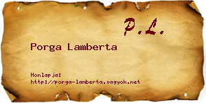 Porga Lamberta névjegykártya
